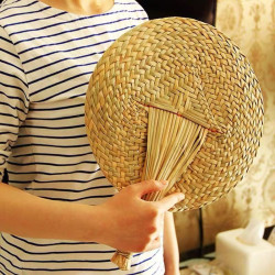 Hand-woven palm leaf old-fashioned large palm fan