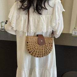 Summer retro straw bag women