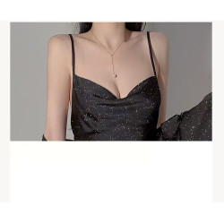 Sexy V-neck lace lingerie, silver deep V camisole nightgown, French open front robe, home lady's set.