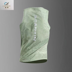 Sports vest, men's sweat-absorbing, breathable, quick-drying, sleeveless, off-the-shoulder running