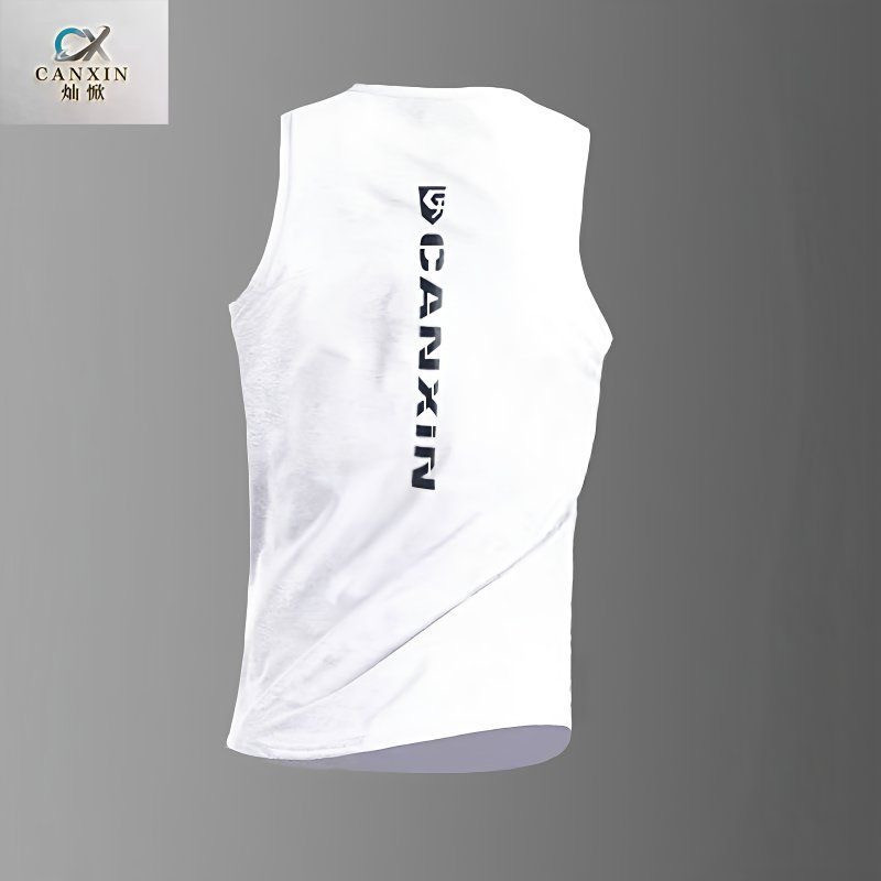 Sports vest, men's sweat-absorbing, breathable, quick-drying, sleeveless, off-the-shoulder running