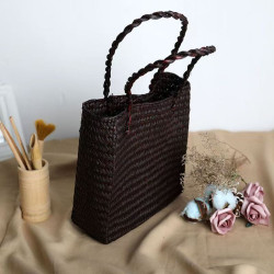 Straw bag woven retro bag