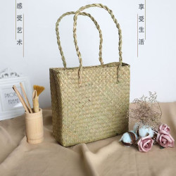 Straw bag woven retro bag