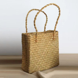 Straw bag woven retro bag