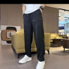 Thin ice silk trousers, men's trousers, printed cool and breathable loose casual trousers