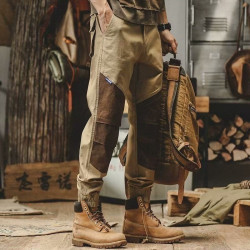Retro workwear trousers, men's versatile leggings, casual large-size long trousers trend
