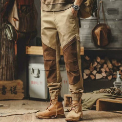 Retro workwear trousers, men's versatile leggings, casual large-size long trousers trend
