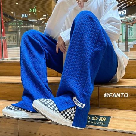 Casual sports sweatpants men's design fashion brand drooping wide-leg mop trousers