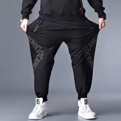 Men's sports pants, fattening, enlarged, loose sweatpants, casual sports tie-up men's trousers