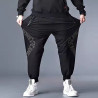 Men's sports pants, fattening, enlarged, loose sweatpants, casual sports tie-up men's trousers