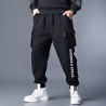 Men's sports pants, fattening, enlarged, loose sweatpants, casual sports tie-up men's trousers