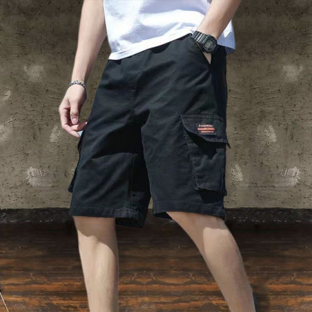 Workwear shorts summer thin straight multi-pocket five-point pants versatile loose casual pants