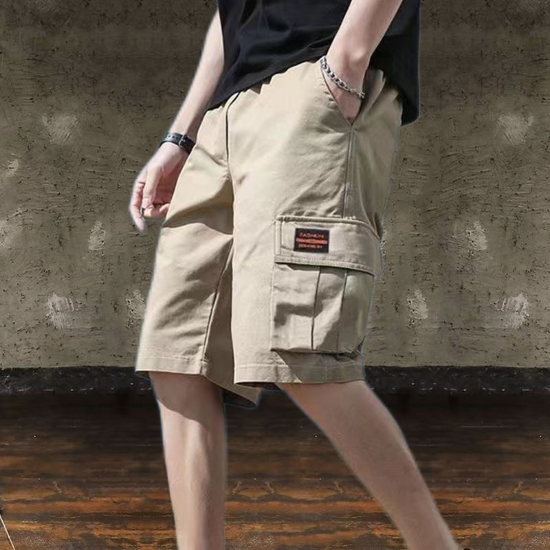 Workwear shorts summer thin straight multi-pocket five-point pants versatile loose casual pants