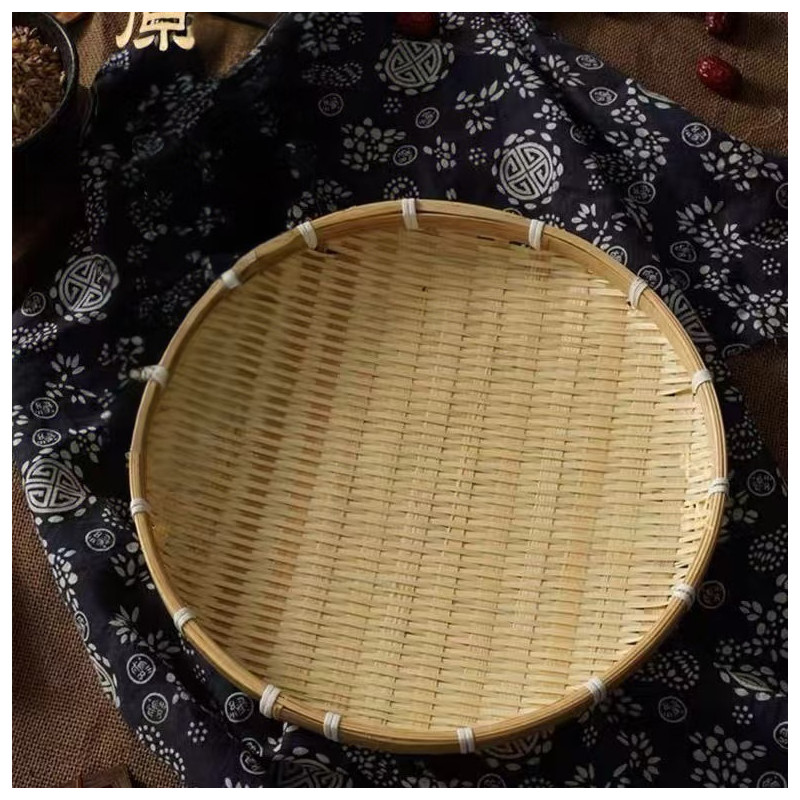 Home use bamboo storage basket handmade bamboo drying tray