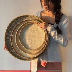 Home use bamboo storage basket handmade bamboo drying tray