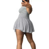 2025 new summer elegant women's solid colour short-sleeved short skirt set