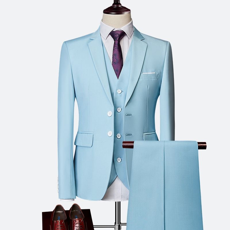 Suit set men's slim three-piece set business formal professional best man groom wedding set