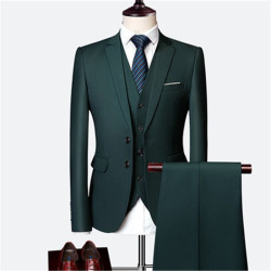 Suit set men's slim three-piece set business formal professional best man groom wedding set