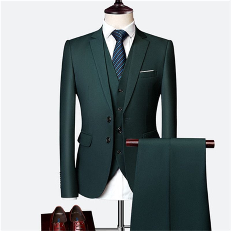 Suit set men's slim three-piece set business formal professional best man groom wedding set