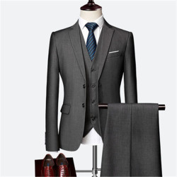 Suit set men's slim three-piece set business formal professional best man groom wedding set