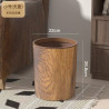 Retro imitation wood grain trash can for home use