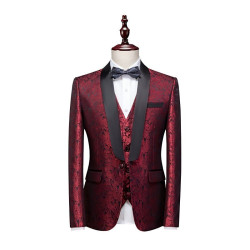 Suit set men's slim three-piece set business formal professional dress men's evening dress