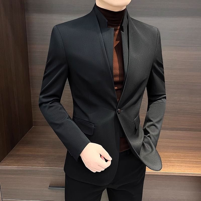Stand-up collar suit jacket men's Zhongshan clothing new Chinese national style high-end casual suit