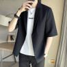 [Three-piece set] Slightly fat boys look thin and wear men's large-size short-sleeved small suits