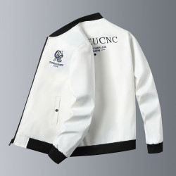 Men's jacket new slim baseball suit solid color embroidered jacket men's top clothes