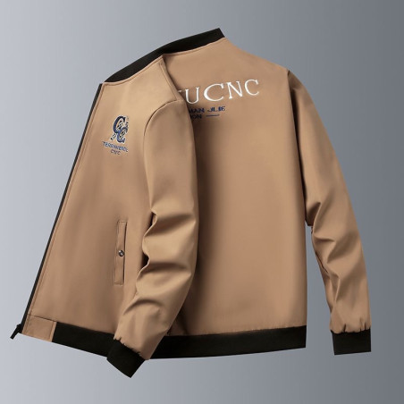 Men's jacket new slim baseball suit solid color embroidered jacket men's top clothes