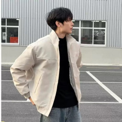 Windproof stand-up collar workwear jacket outdoor casual warm cotton top thin jacket