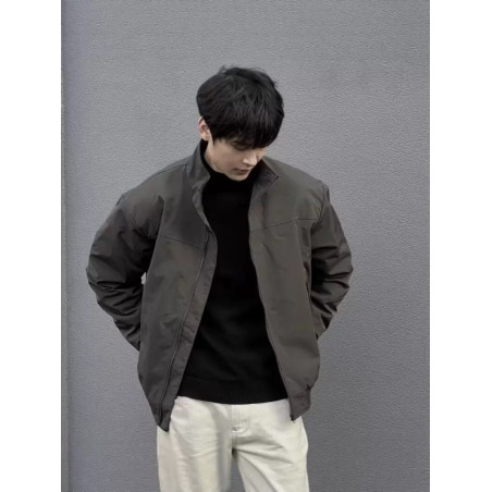 Windproof stand-up collar workwear jacket outdoor casual warm cotton top thin jacket