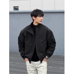 Windproof stand-up collar workwear jacket outdoor casual warm cotton top thin jacket