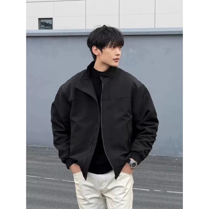 Windproof stand-up collar workwear jacket outdoor casual warm cotton top thin jacket