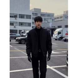 Windproof stand-up collar workwear jacket outdoor casual warm cotton top thin jacket