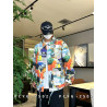 Plus size men's jacket woven digital print jacket versatile trendy jacket
