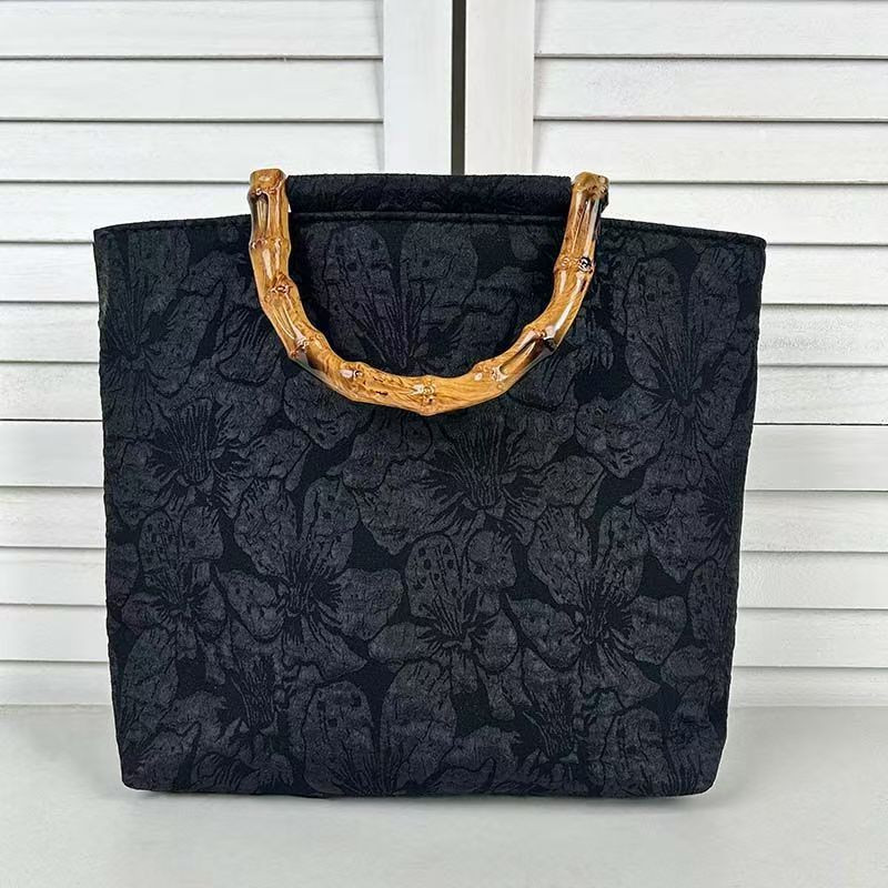 New Chinese style Xiangyunsha bamboo retro large capacity national style Hanfu cheongsam handbag