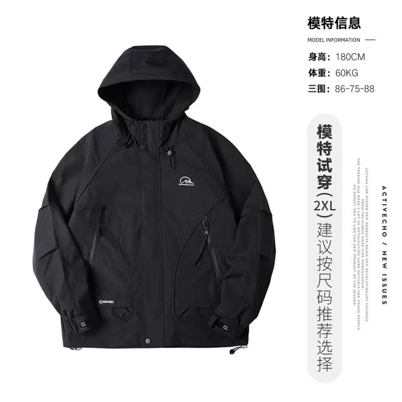 Workwear jacket mountain hooded windbreaker jacket casual loose top