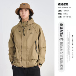 Workwear jacket mountain hooded windbreaker jacket casual loose top