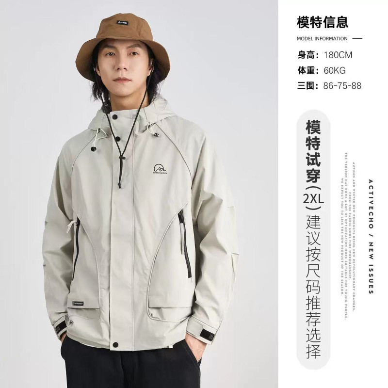 Workwear jacket mountain hooded windbreaker jacket casual loose top