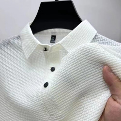 Mulberry silk high-end men's short-sleeved T-shirt business casual loose Polo shirt