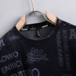 Thin fashion sweatshirt long-sleeved gold velvet high-end men's round-neck new casual bottom
