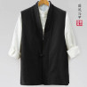 Cotton and linen vest men's Chinese new Chinese national style thin casual buckle loose coat vest