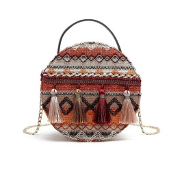 Ethnic minority bag pure handmade embroidery tassel waist bag