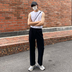 100% pure cotton T-shirt vest men's and women's loose casual undershirt
