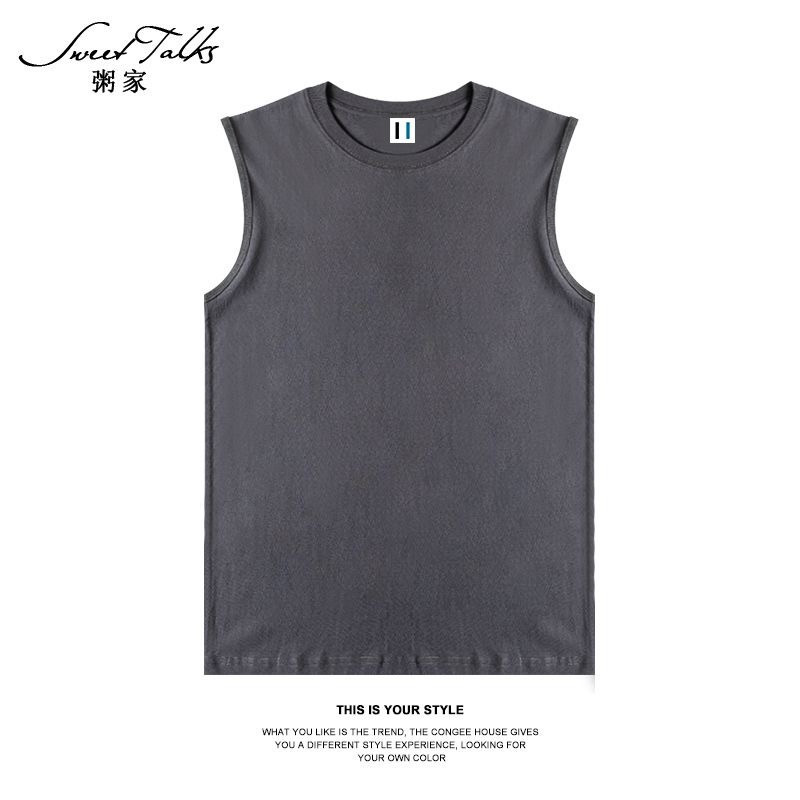 100% pure cotton T-shirt vest men's and women's loose casual undershirt