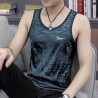 Ice silk cool vest men's thin breathable sports fitness sleeveless sweatshirt off-the-shoulder fashion