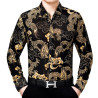 Long-sleeved shirt, dragon pattern shirt, ice silk, iron-free printed shirt, dragon pattern shirt, top