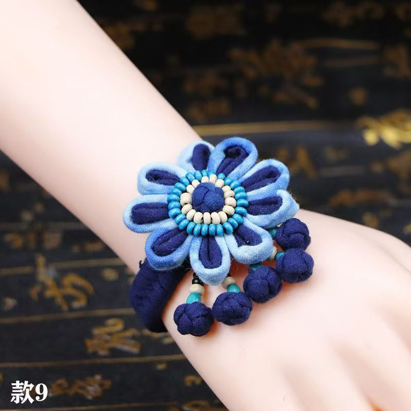 Indigo dyed bracelet Yunnan Dali ethnic style tie-dye indigo dyed cloth