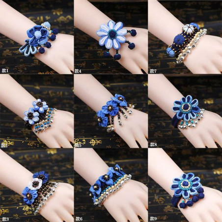 Indigo dyed bracelet Yunnan Dali ethnic style tie-dye indigo dyed cloth